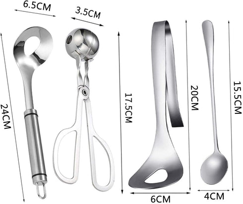4 Pcs Meatball Spoon Set, Non-Stick Meatball Maker with Long Handle for Kitchen Cooking