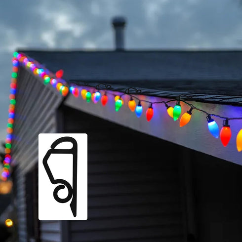 Decor(Pack 60, Upgraded String Light Siding Clips Sliding Hooks Light Hanging Hooks Outdoor Weatherproof Plastic Clips