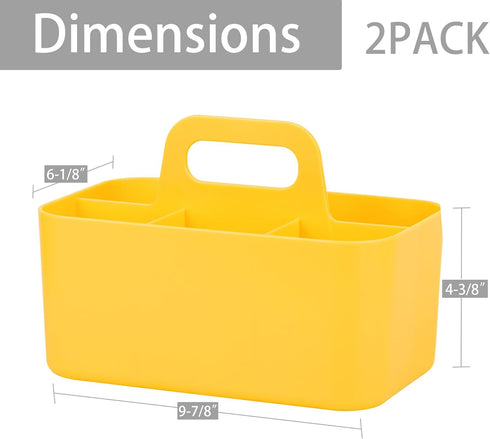 Tiawudi 2 Pack Caddy Organizer with Handle, Portable Plastic Caddy, Storage Organizer for Cleaning, Bath, Makeup, Art, Craft, Stationary, Classroom and Office, Tote Organizer