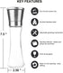 Pepper Grinder or Salt Grinder with Adjustable Coarseness, Ceramic Blades, Refillable Tall Glass Body (6OZ, 7.5")
