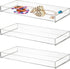 Peohud 3 Pack Acrylic Bathroom Trays, Clear Vanity Tray for Decorative Countertop Organizer, 12 x 5.1 x 1.2 Inches