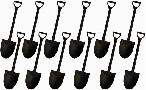 Mini Shovel Shape Spoons, Disposable Plastic Dessert Spoon, Black, Pack of 60