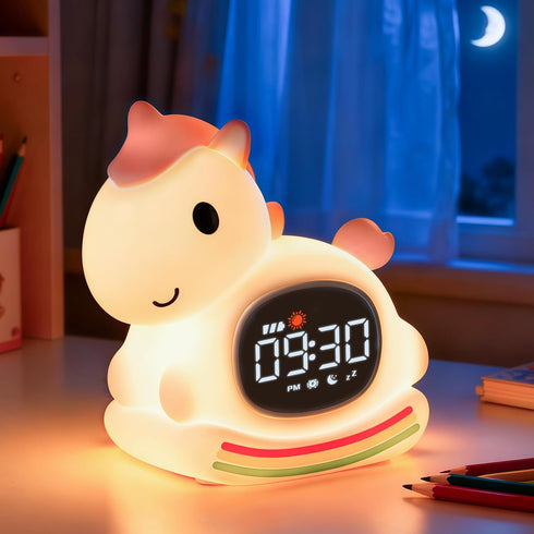 Alarm Clock with Night Light for Kids with Sleep Training and Sound