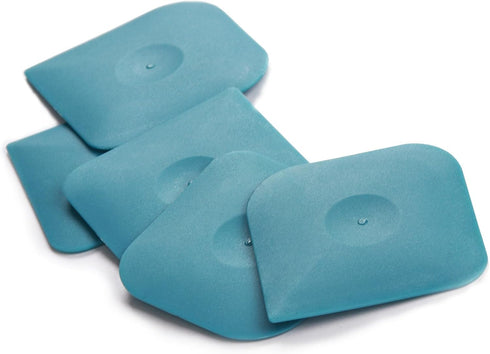 Blue Pan Scraper Dish Scraper Tool Set, 5 Pack Plastic Non-Scratch Food Scraper for Kitchen Cleaning