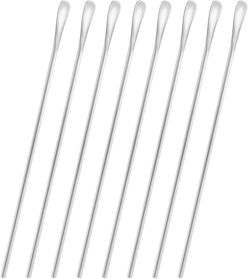 8 Pcs 10In/25.8cm Stainless Steel Coffee Stirrer Spoon, Reusable Cocktail Stirrer, Tiny Spoon, Dishwasher Safe