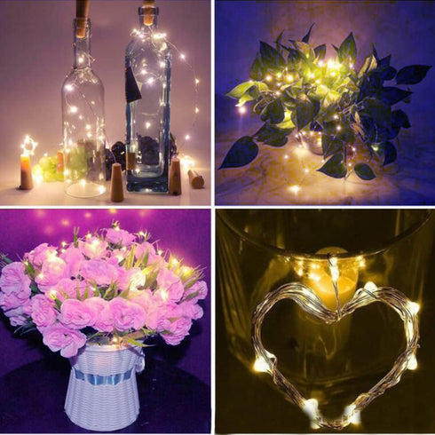 Dreamworth 12 Pack 20 6.6ft Wine Bottle String Lights, LED AAA Battery Powered Cork Fairy Lights for Bedroom, Birthday
