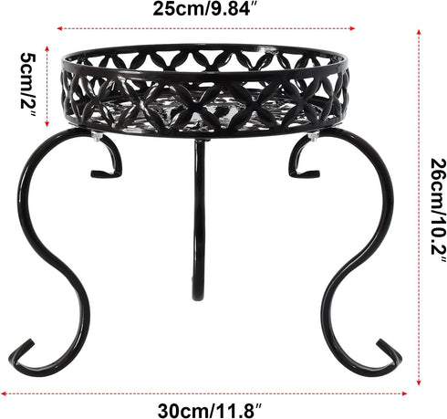 TLBTEK 2Pcs Planter Stand,Metal Round Potted Plant Stands Indoor&Outdoor Multiple ,Modern Flower Pot Stand Holder Rack