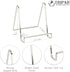 TRIPAR Silver Plated Square Metal Wire Easel, 6-Inch Height - Handcrafted Tabletop Display for Photos & More