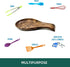 Walnut Wooden Spoon Rest - Heat-Resistant Wood Holder for Stove Top, Kitchen Utensil Organizer for Ladles & Spatulas