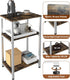 Tigerden 3 Tier Side Table, Heavy Duty End Table with Shelves, Narrow Nightstand Table for Small Spaces, Record Player