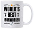 Ironworker Gifts - World's Best Iron Worker 11 Ounce Coffee Mug, Gift Idea for Co-Worker