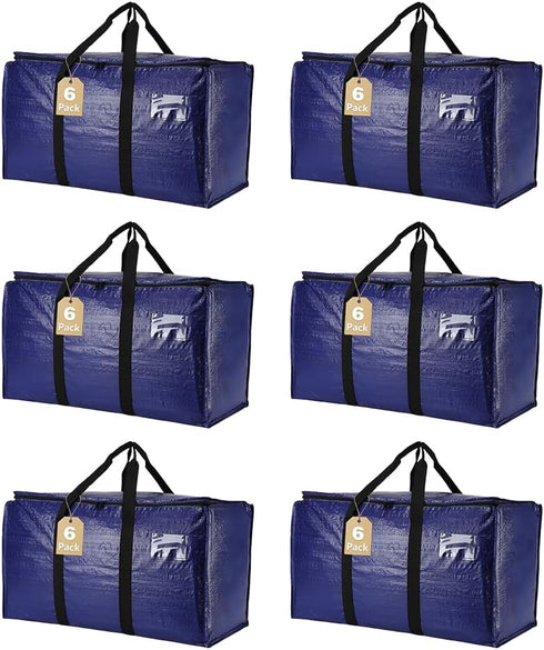 Cryster 6 Pack Moving Bags Heavy Duty, Extra Large Storage Totes Bag with