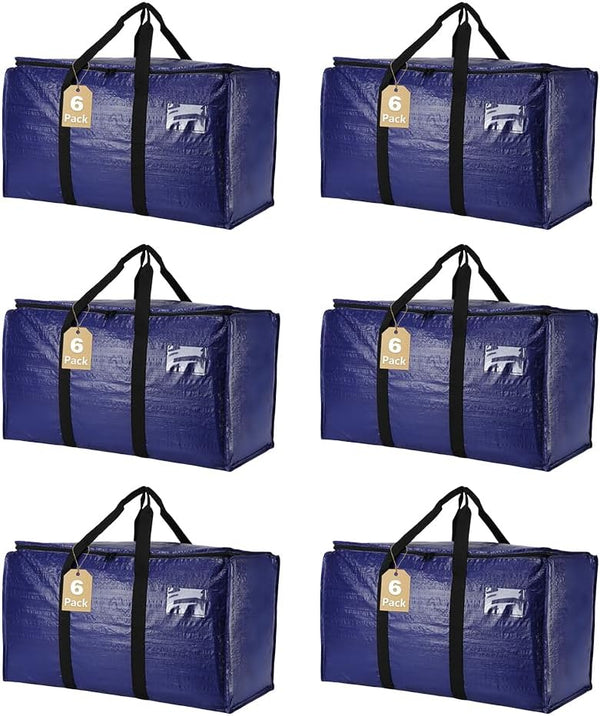 Cryster 6 Pack Moving Bags Heavy Duty, Extra Large Storage Totes Bag with