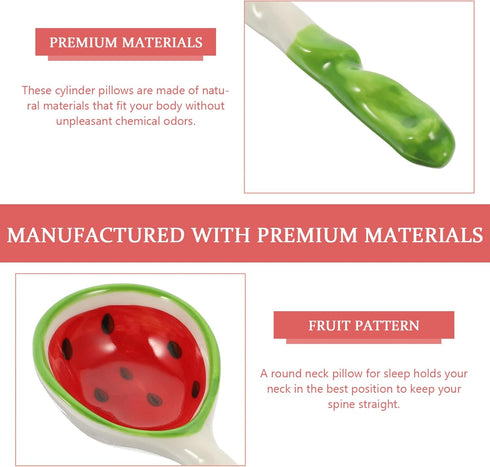 Housoutil 2 Pcs Ceramic Soup Spoons, Cute Watermelon Tablespoons, Porcelain Spoon for Coffee, Tea, Yogurt