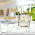 Green Leaves Dish Drying Mat for Kitchen Counter, Super Absorbent Reversible Microfiber Protector Pad, Medium 16x18 inch