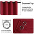 DWCN Blackout Short Curtains with Tiebacks, Thermal Insulated Grommet Window Curtains for Living Room, 38 x 45 inch, Red