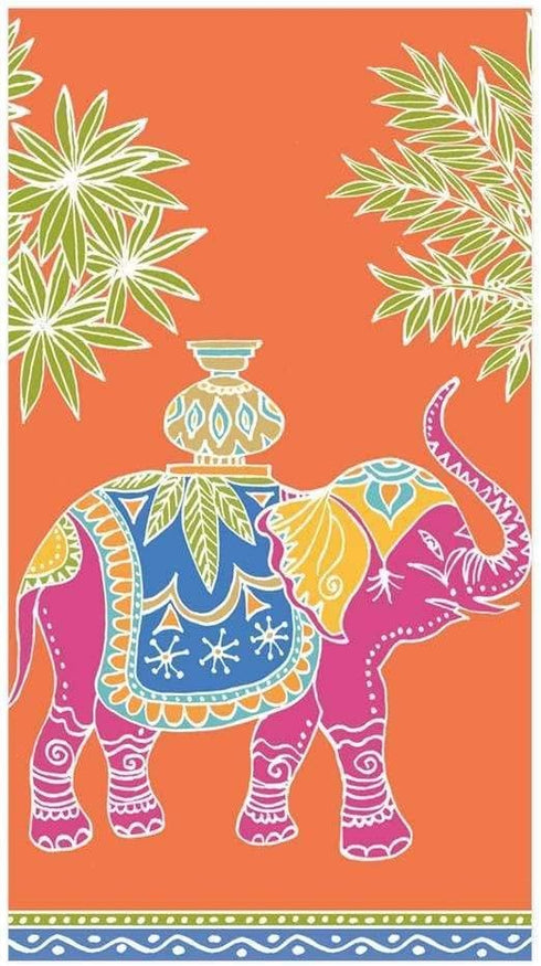 30 Count Caspari Royal Elephant Paper Guest Towel Napkins in Orange