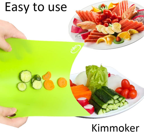 Flexible Cutting Boards Set, 2 Pack Colored Cutting Board Set with Easy-Grip Handles, Set of 4