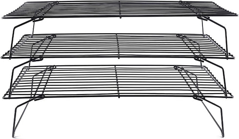 Cooling Rack - 3-Tier Stainless Steel Stackable Baking Racks for Roasting, Grilling, Collapsible & Heavy Duty