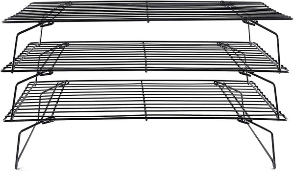 Cooling Rack - 3-Tier Stainless Steel Stackable Baking Racks for Roasting, Grilling, Collapsible & Heavy Duty