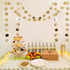 6 Pcs Glitter Champagne Gold Paper Circle Dots Garland, 52 Feet, Birthday Party Decorations, Bridal Shower, Christmas