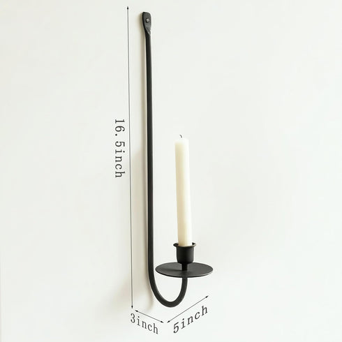 Set 2 16.5"5"3" Metal Wall Candle Sconce Holder of Wall Mount Candle Holders Modern Wall Candle Sconces Hanging