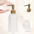 Natheeph 14OZ Ceramic Soap Dispenser, White Pump for Bathroom/Kitchen Liquid Filling