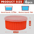 Nonstick Silicone Ramekins 4 oz with Lid, 6-Pack Oven Safe Creme Brulee Bowl for Baking, Mini Souffle Ice Cream Dessert Pudding Dipping Sauce Cups, BPA Free, Microwave, Freezer, Dishwasher Safe