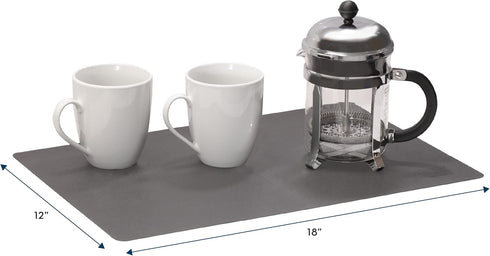 S&T INC. Coffee Mat, Silicone Bar Mat for Coffee Maker and Espresso Machine, 12 x 18 Inches, Grey, 1 Pack.