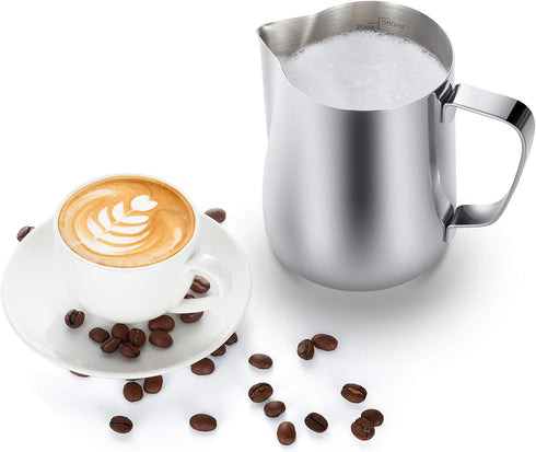 32oz Milk Frothing Pitcher, Stainless Steel Steaming Jug for Coffee Bar, Cappuccino Tools with Latte Art Pen