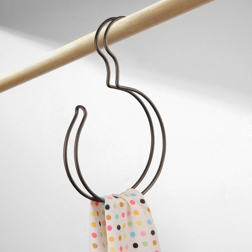 iDesign Classico Over the Rod Closet Accessory Organizer for Scarves, Pashminas, Handbags, Loop, Bronze