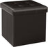 B FSOBEIIALEO Folding Storage Ottoman Cube - Faux Leather Footrest for Living Room, Brown, 12.6" x 12.6" x 12.6"