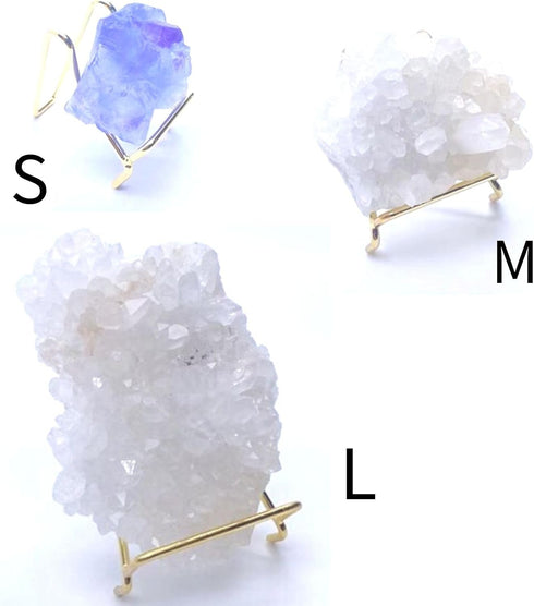 12 pcs 3 Sizes Rock Display Stand Gold Metal Easel Stands Crystals Holder for Display Collectibles Crystals, Rocks, Geodes, Heart Stones, Mineral Agate Fossil , Cards, Coins,Plates