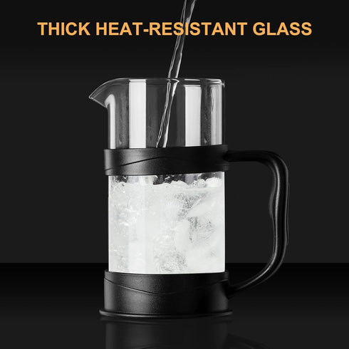 PARACITY French Press Coffee/Tea Maker, 11.8OZ Mini Press with 304 Stainless Steel Filter & Heat Resistant Glass