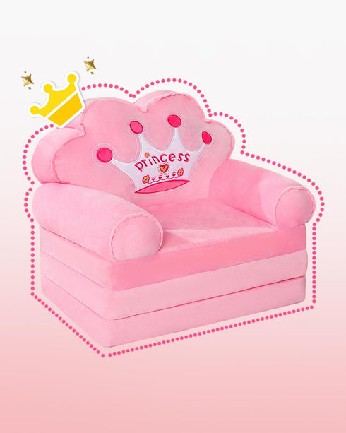 1-3, MOONBEEKI Kids Couch Fold Out, Foldable Princess Chair for Toddlers Kids Furniture for Playroom, Gift for Birthday