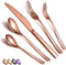 Silverware Set 20 Pieces, Stainless Steel Copper Flatware Set, Titanium Plating Rose Gold Cutlery for Service Set