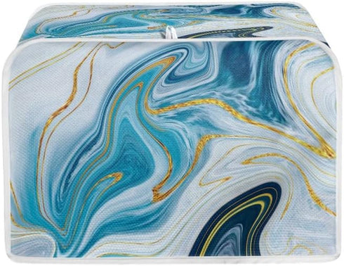 Turquoise Marble 2, 4 Slice Toaster Cover, Dust Protection & Waterproof Small Appliance Universal Size
