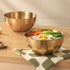 Stainless Steel Salad Bowls Set of 2 Mixing Bowls with Measurement Markings, 3.17 Quart Gold Serving Bowls