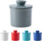 Dark Gray Butter Crock with Water Line, French Butter Dish with Lid for Fresh Spreadable Butter on Countertop