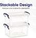 Superio Clear Plastic Storage Bin with Lid, 1.75 Qt, Non-Toxic, BPA Free, Stackable Tote for Home, Garage, Office