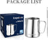 Milk Frothing Pitcher Jug, 350ml (12oz) Stainless Steel Cup for Espresso, Hot Chocolate, Foam Making