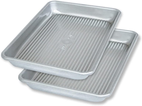 USA Pan Bakeware Mini Sheet Baking Pan, Warp Resistant with Nonstick Coating, Aluminized Steel, Set of 2