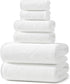 REDKISS Ultra Soft 6 Piece Towel Set, Premium White Towels for Bathroom,