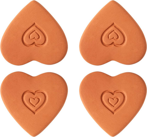 GABROC Heart Brown Sugar Keeper Terracotta Sugar Saver Softener 4 Disk Terra Cotta