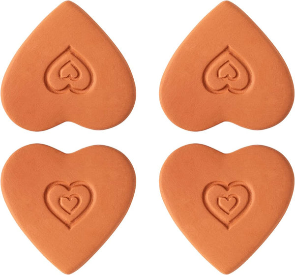GABROC Heart Brown Sugar Keeper Terracotta Sugar Saver Softener 4 Disk Terra Cotta
