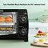 Dominion 4 Slice Toaster Oven Countertop, Retro Compact Design, Multi-Function, 1000 Watts, 30-Minute Timer, Black