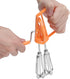Classic Hand Crank 18/10 Stainless Steel Churner - Dual Head Design, Manual Hand Mixer for Home Cooking (Orange)