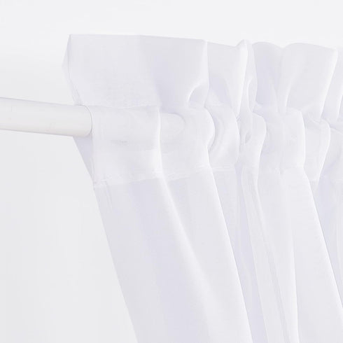 PONY DANCE White Voile Sheer Side Door Window Curtains for Front Door, French Door, Small Window Sidelight, 1 Panel,