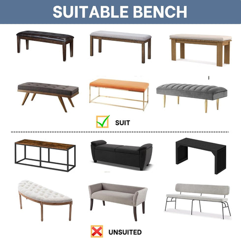 SearchI Dining Bench Cover, Stretch Washable Long Bench Seat Covers, Rectangle Dining Table Bench Slipover for Dining