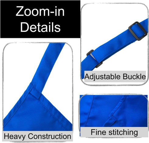 Unisex Plus Size Kitchen Cooking Apron with Pockets, Ideal for XL XXL or Waist W38+, Extra Large and Long.